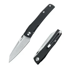 Real Steel Destra Folding Knife Black G10 Handle Nitro-V Sheepsfoot Plain Edge 7221B