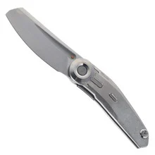 Reate VK-CLU Folding Knife Crystalized Gray Titanium Handle Hand Rubbed Elmax Blade