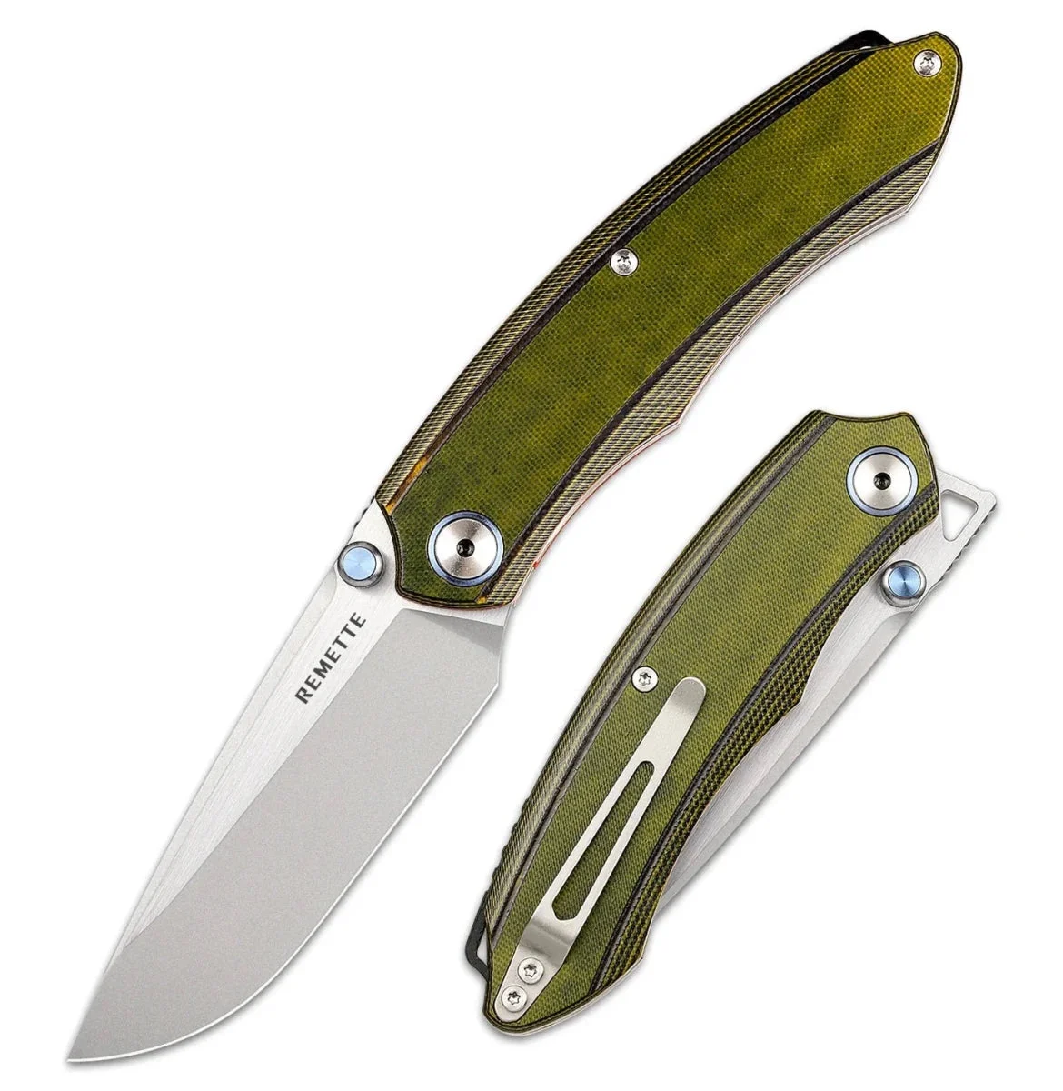 Remette Wild Species GC103 – 3.1" 14C28N Blade, Green G10 Handle, EDC Folding Pocket Knife
