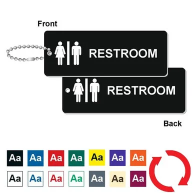Restroom Standard Rectangle Double Sided Engraved Key Tag