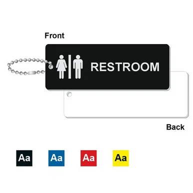 Restroom Standard Rectangle Engraved Key Tag