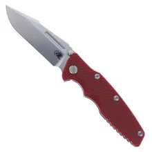 Rick Hinderer Knives Eklipse Skinny 3.5" Folding Knife Fullered Harpoon Spearpoint stonewashed Blade Black G10 Battle Blue Titanium Handle