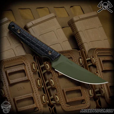 RMJ Tactical Fixed Blade: Unmei - Sniper Green Monkey Edge FRAG Pattern (MagnaCut)