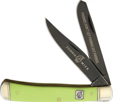Rough Ryder Trapper Zombie Nick Lime Green Bone (RR1452) Black 440 SS