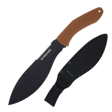 Schrade Frontier Machete Brown 10.75 Inch Plain Black Oxide Machete 1121081