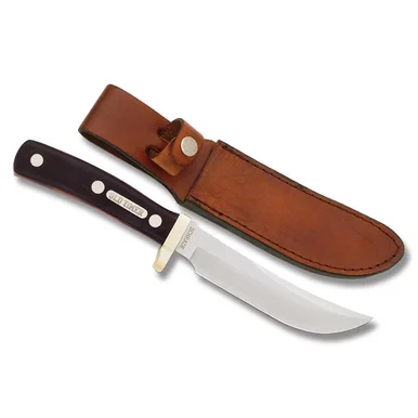 Schrade Old Timer Brown Sawcut Fixed Blade Woodsman SCT165OT