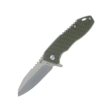 Schrade Tenacity Linerlock Folding Knife Satin Modified Drop Point/Green Aluminum 1159317