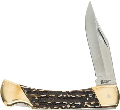 Schrade Uncle Henry Papa Bear Folding Knife – 3.75" 7Cr17MoV Clip Point Blade Staglon Handle 1136005