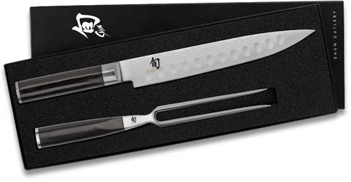 Shun Classic DMS0230 2 Piece Carving Set - 9" Slicing Knife & 6.5" Carving Fork