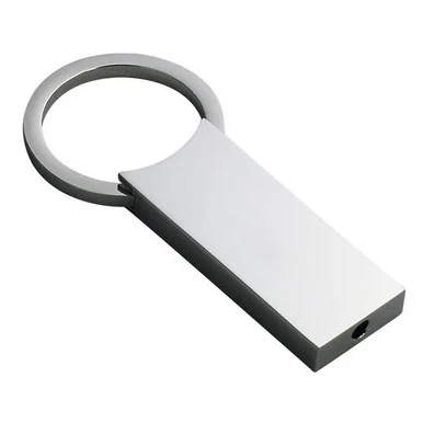 Silver Rectangle Twist Top Key Chain