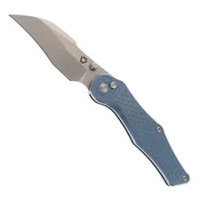 SixLeaf Folding Knife Blue Titanium Handle 14C28N Plain Edge SL-99-TC4