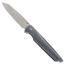 Skelton Bladeworks & Reawaker Knives Trimaxion Folding Knife Gray Titanium Handle Satin M390 Blade