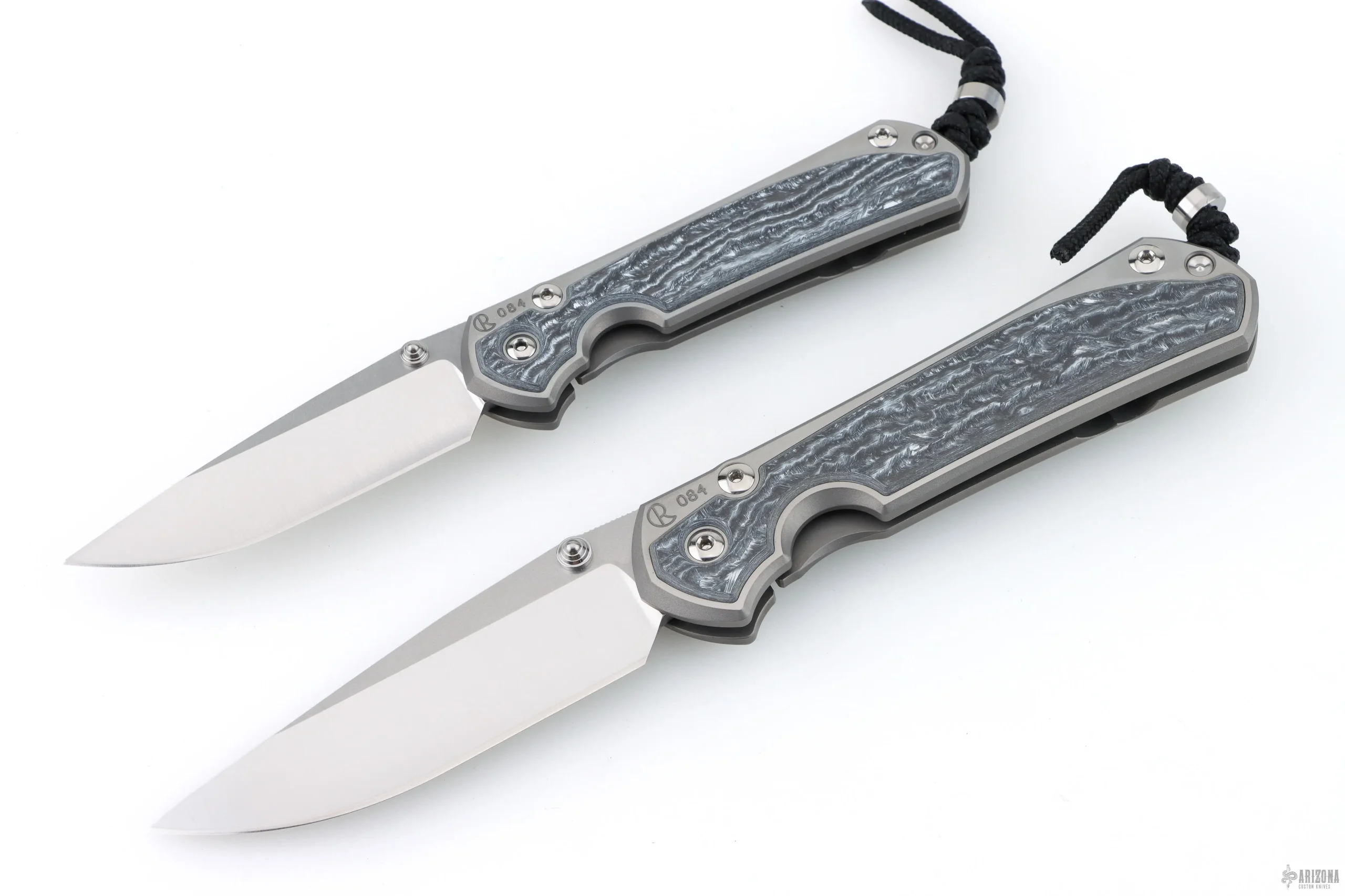 Small and Large Sebenza 31 Inlay Set #084 - CarboTi w/ Polished Blades