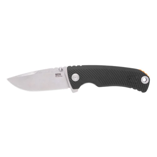 SOG Knives 11-06-02-43 Tellus ATK Assisted Opening Folder Black+Blaze Orange - 3.5" Stonewash Finish CRYO 440C Blade - Black GRN Handle