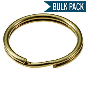 Solid Brass Split Key Ring 1 Inch Diameter (USA)-Bulk Pack of 100