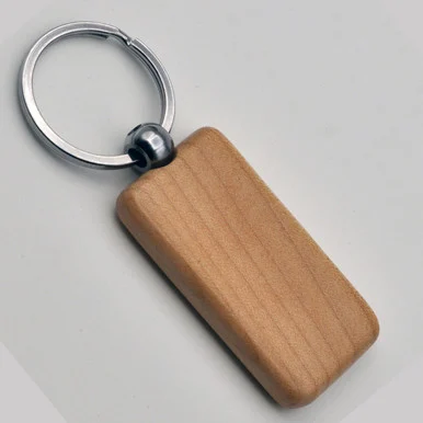 Solid Maple WoodRectangle Key Chain