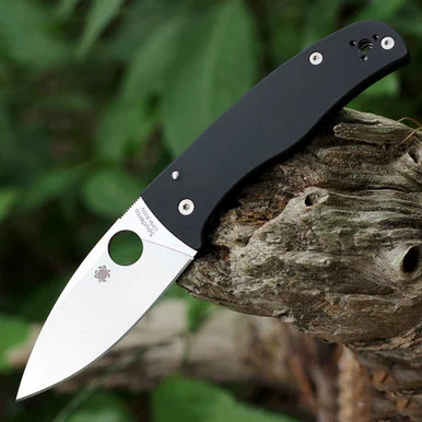 Spyderco Bodacious - 3.66" CPM S30V Satin Leaf-Shape Plain Blade Black G-10 C263GP