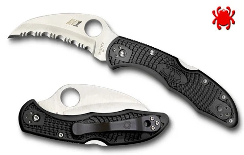 Spyderco C106SBK2 Tasman Salt 2 - 2.91" Serrated Edge H-1 Blade - Black FRN Handle