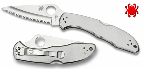 Spyderco C11S Delica 4 - 2.95" Serrated Edge VG-10 Blade - Stainless Steel Handle