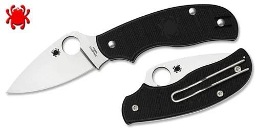 Spyderco C127PBK Urban Lightweight - 2.61" Plain Edge N690Co Blade - Black FRN Handle