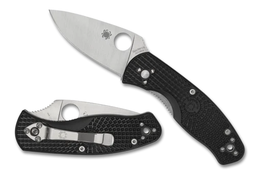 Spyderco C136PBK Persistence Lightweight - 2.75" Satin Finish Plain Edge 8Cr13MoV Blade - Black FRN Handle