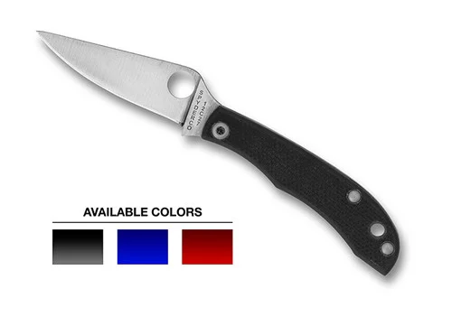 Spyderco C137GRDP HONEYBEE Slip Joint Folder - 1.68" FFG Sandvik 12C27 Blade - Red Peel-Ply G-10 Scales