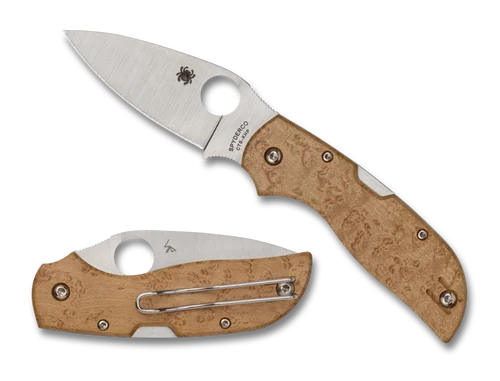 Spyderco C152WDP Chaparral - 2.8" CTS-XHP Blade - Birdseye Maple Handle