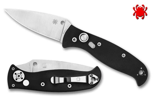 Spyderco C165GP2 Autonomy 2 AUTOMATIC Folder - 3.5" Plain Edge LC200N Blade - Black G-10 Handle