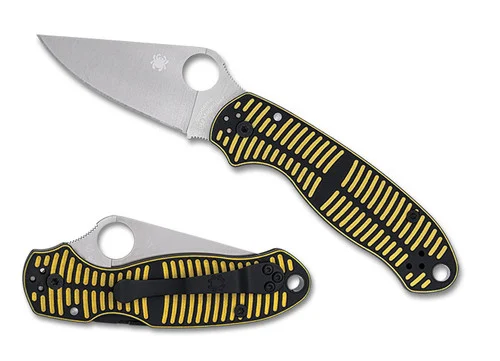Spyderco C223GBKYLMCP Para 3 SALT - 2.93" CPM-MagnaCut Blade - Bi-Directional Textured Black/Yellow G-10 Scales