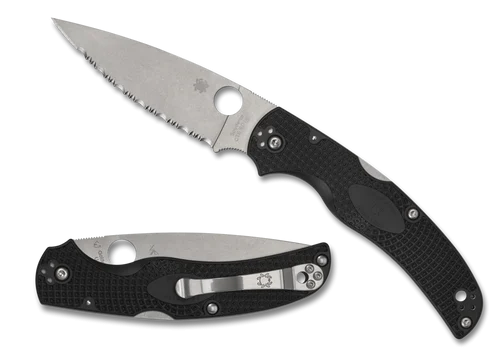 Spyderco C244SBK Native Chief Lightweight Folder - 4.02" CTS-BD1N Serrated Blade - Black FRN Handle