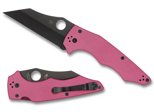 Spyderco C253GPNBKP Yojumbo - Michael Janich Design - 3.98" Black DLC Finish CPM-S30V Blade - Pink G-10 Handle - SPRINT RUN