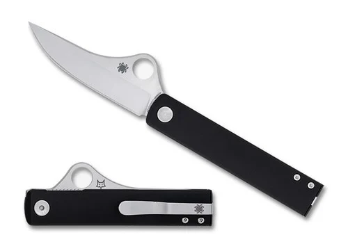 Spyderco C272ALBKP ESSENZA Folder - 3.19" Satin Finish N690Co Blade - Anodized Aluminum Handle w/Double Steel Liners