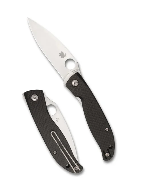 Spyderco C274CFP Mantra 4 Front Flipper - 3.34" 8Cr13MoV Blade - Carbon Fiber/G-10Laminate Scales