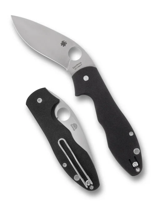 Spyderco C276GP Schempp Retract - 3.4" Satin Finish Plain Edge 9Cr18MoV Blade - Black G-10 Handle