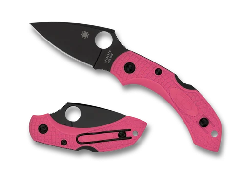 Spyderco C28FPPNS30VBK2 Dragonfly 2 LWT - 2.28" FFG Black TiCN Finish CPM-S30V Blade - Pink FRN Handle