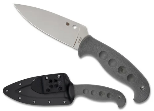 Spyderco FB05PGY Temperance Lightweight - 4.46" Plain Edge CPM-CRUWEAR Blade - Gray FRN Handle - Boltaron Sheath - SPRINT RUN