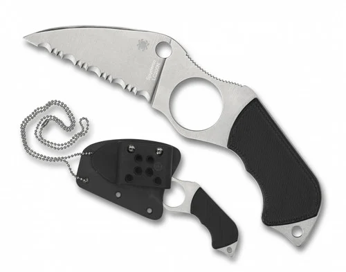 Spyderco FB146 FB14S6 Swick 6 Small - 2.7" Serrated LC200N Blade w/Satin Finish - Black G-10 Scales