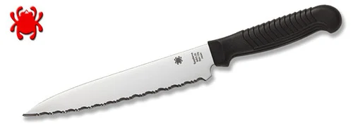 Spyderco K04SBK Utility Knife - 6.50" Serrated Edge MBS-26 Blade - Black Polypropylene Handle