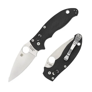 Spyderco Manix 2 Folding Knife 3.37in Plain Satin Drop Point SPC101GP2