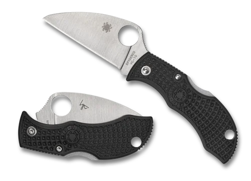 Spyderco MBKWP Manbug Wharncliffe Lightweight - 1.97" FFG VG-10 Plain Edge Blade - Black FRN Handle