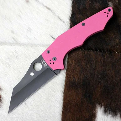 Spyderco YoJumbo Sprint Run - 3.98" Black DLC CPM S30V Wharncliffe Pink G-10 C253GPNBKP