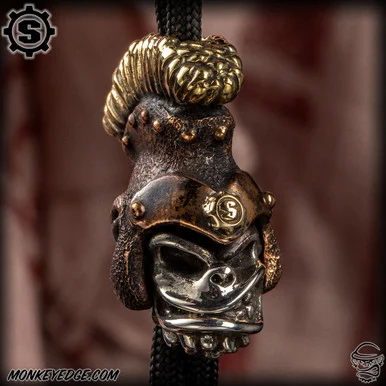 Starlingear Bead: Centurion Monkey w/Badge - Silver/Copper/Brass (SG3936)