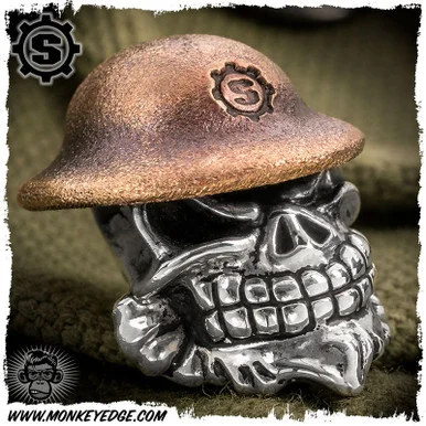Starlingear Bead: Slickster Doughboy - Silver/Copper Textured w/S-Gear Stamp
