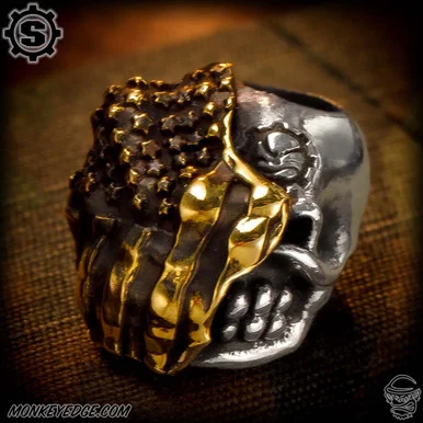 Starlingear Bead: Slickster Old Glory - Silver/Brass (SG3770)