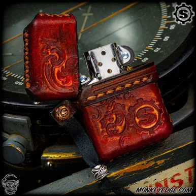 Starlingear Leather Lighter: Embossed Vintage S-Gear w/Nano Slickster