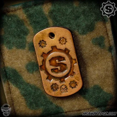 Starlingear Leather Patch: Dog Tag S-Gear - Tan (SG3346)