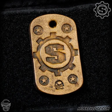 Starlingear Leather Patch: Dog Tag S-Gear - Tan (SG3351)