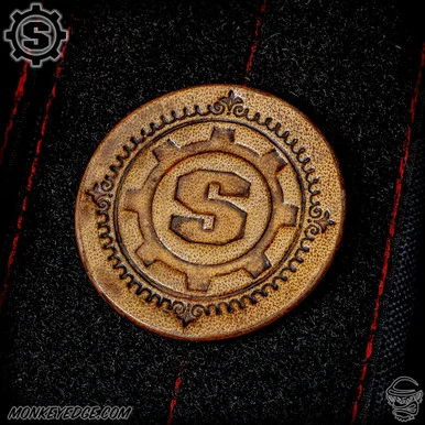 Starlingear Leather Patch: Large Vintage S-Gear - Tan