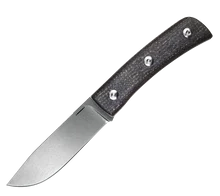 Straight Line BS-BB Fixed Blade Knife Buster Brown Burlap Micarta Handle M390 Plain Edge Stonewash Finish