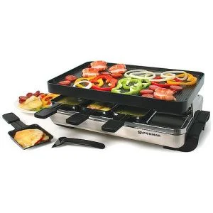 Swissmar Stelvio Raclette Grill - Non-Stick Reversible & Stainless - 8 Person